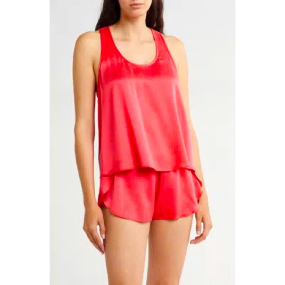 Lunya washable silk tulip-back set in rapturous flamingo
